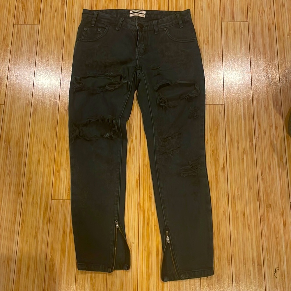One X OneTeaspoon black distressed jeans size 25